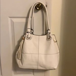 White pleather purse